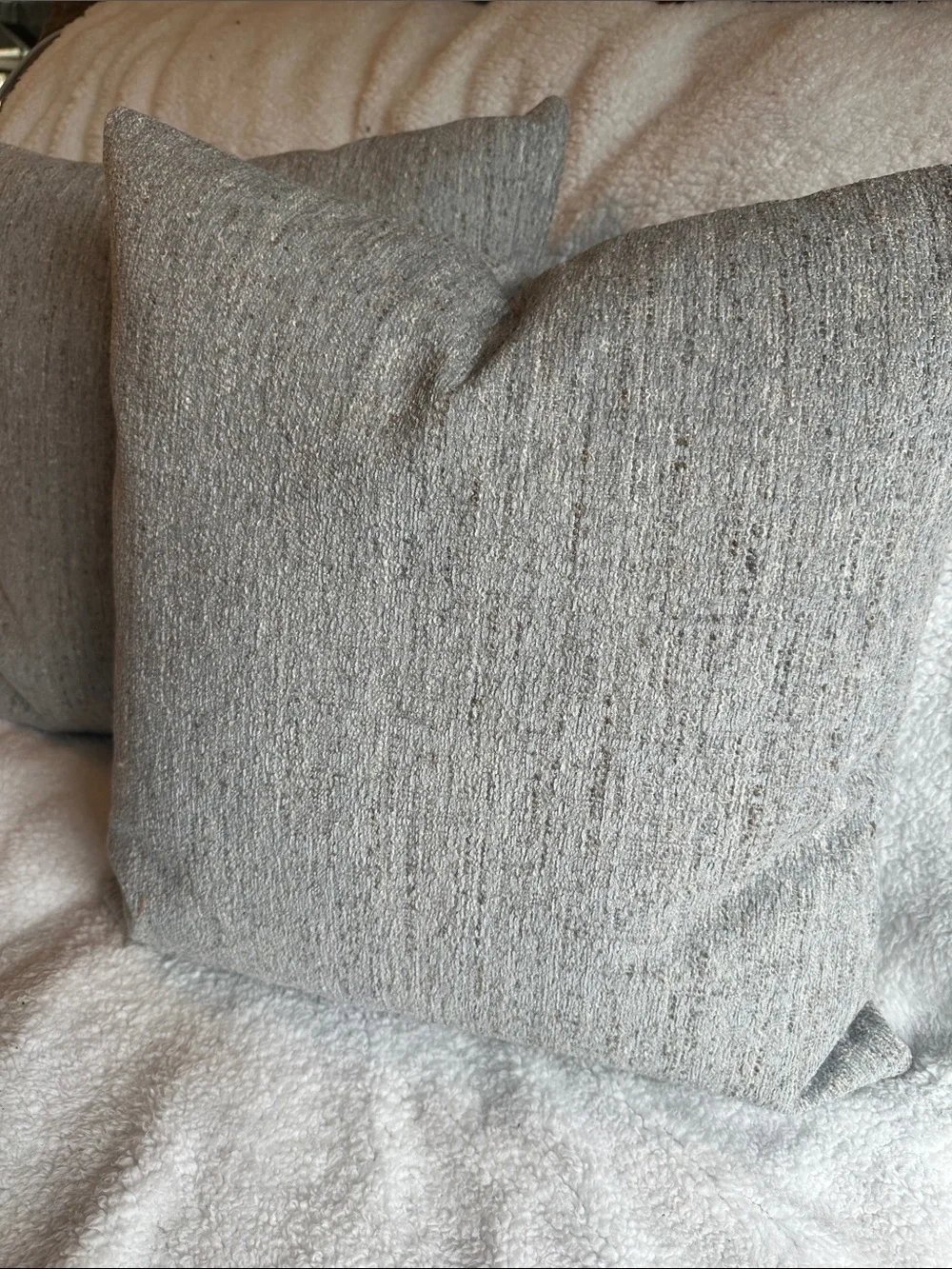 Neutral Textured Throw Pillow - Light Gray covers only